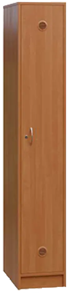 STL - 180 - 40 šatní skříň dřevěná, 1-dveřová, šatní tyč, 1800 x 400 x 500, sokl, olše jantar