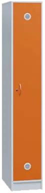 SSL - 180 - 30 šatní skříň dřevěná, 1-dveřová, háček, 1800 x 300 x 500, sokl, korpus bílá/dveře pomeranč