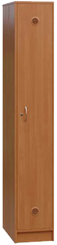 SSL - 180 - 30 šatní skříň dřevěná, 1-dveřová, háček, 1800 x 300 x 500, sokl, olše jantar