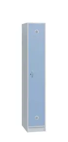 SSL - 180 - 40 šatní skříň dřevěná, 1-dveřová, háček, 1800 x 400 x 500, sokl, korpus bílá/dveře blan