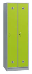 SSL - 180 - 60 šatní skříň dřevěná, 2-dveřová, háček, 1800 x 600 x 500, sokl, korpus šedá/dveře jarn