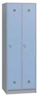 SSL - 180 - 80 šatní skříň dřevěná, 2-dveřová, háček, 1800 x 800 x 500, sokl, korpus šedá/dveře blan