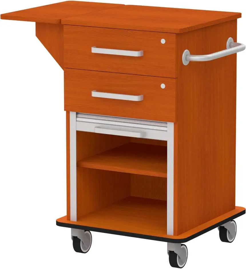 VIZITA 01 R mobilní vozík vizitový, korpus třešeň šumavská, čílka třešeň šumavská