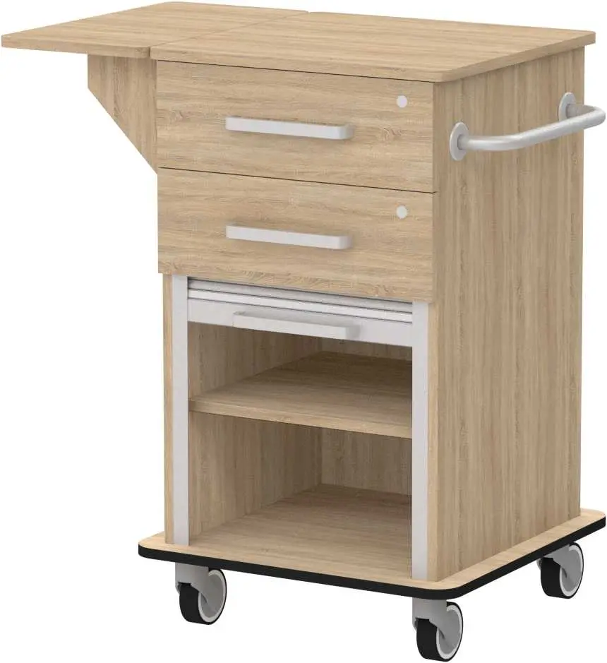 VIZITA 01 R mobilní vozík vizitový, korpus dub bardolino, čílka dub bardolino