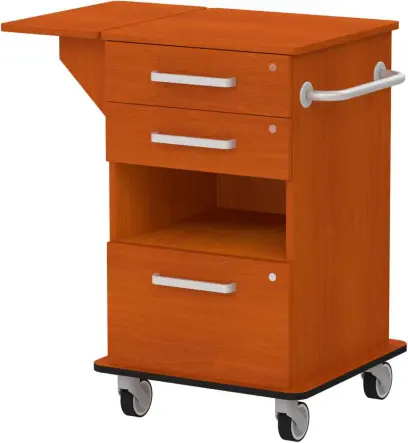 VIZITA 02 N mobilní vozík vizitový, korpus třešeň šumavská, čílka třešeň šumavská