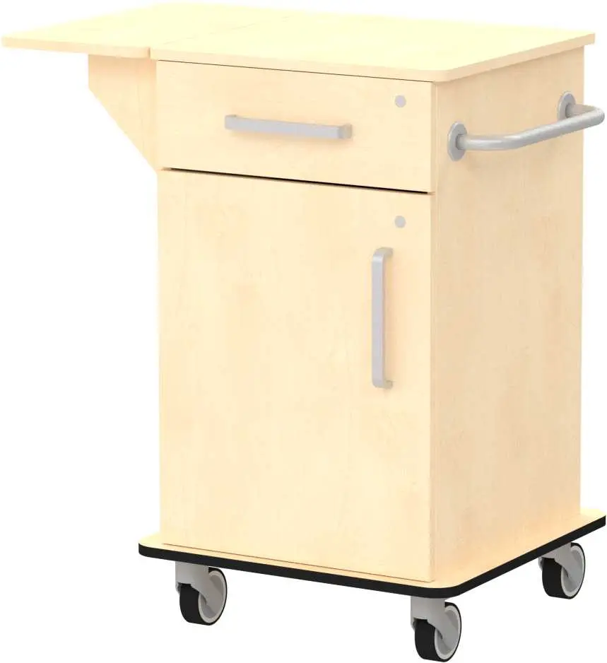 VIZITA 02 D mobilní vozík vizitový, korpus bříza irská, čílka bříza irská