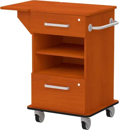 VIZITA 03 N mobilní vozík vizitový, korpus třešeň šumavská, čílka třešeň šumavská