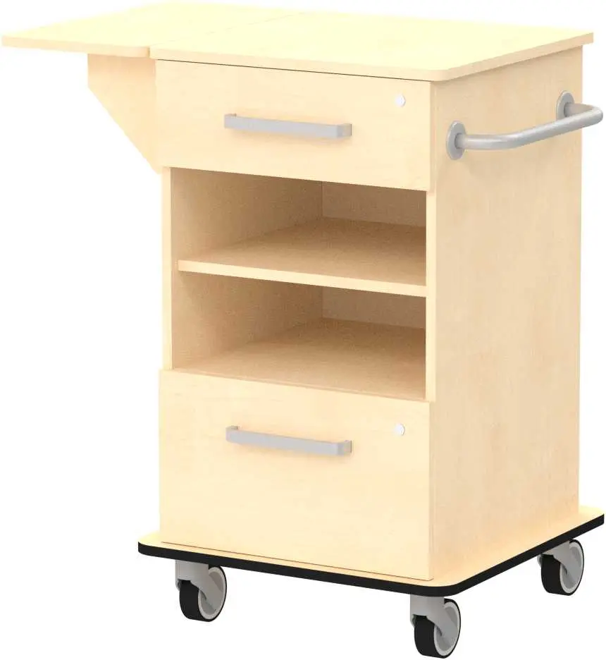 VIZITA 03 N mobilní vozík vizitový, korpus bříza irská, čílka bříza irská