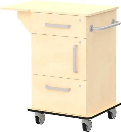 VIZITA 03 D mobilní vozík vizitový, korpus bříza irská, čílka bříza irská