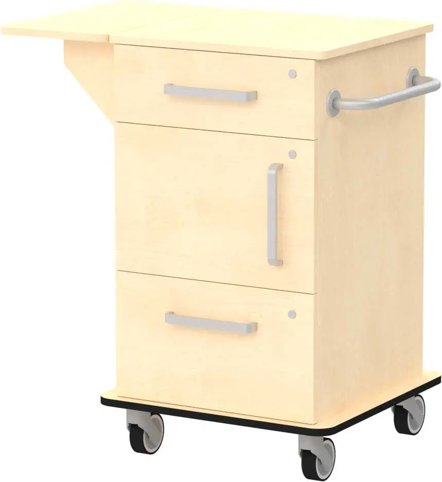 VIZITA 03 D mobilní vozík vizitový, korpus bříza irská, čílka bříza irská