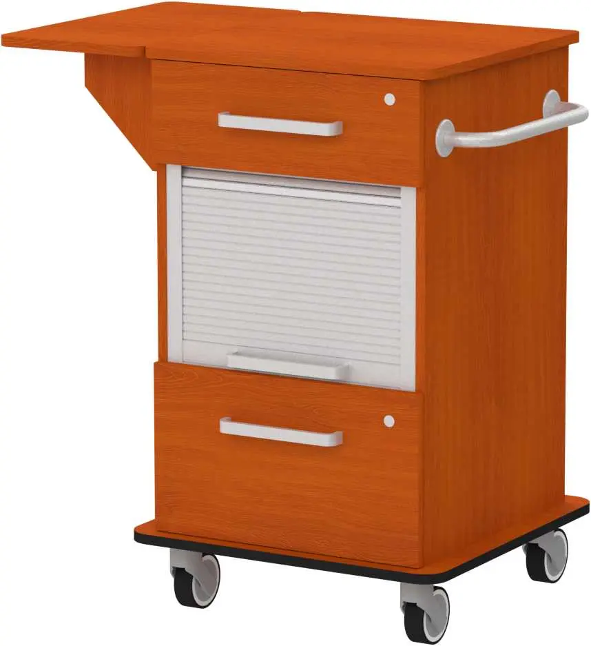 VIZITA 03 R mobilní vozík vizitový, korpus třešeň šumavská, čílka třešeň šumavská