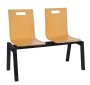MEGAN 2, dřevěná lavice do čekárny, 2-sedák, buk, kostra černá