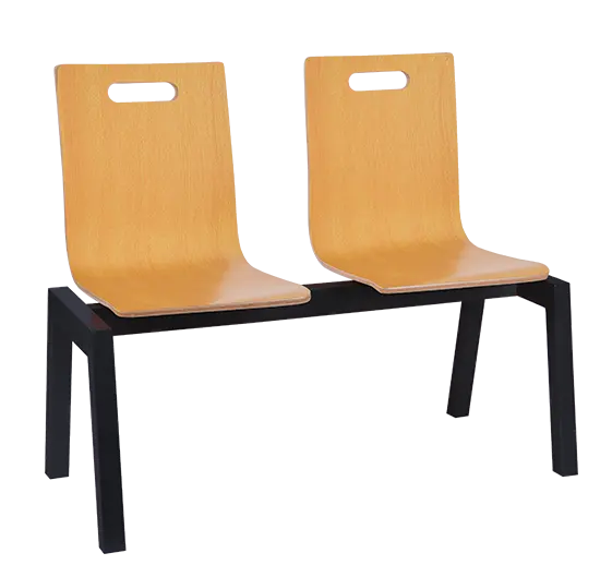 MEGAN 2, dřevěná lavice do čekárny, 2-sedák, buk, kostra černá