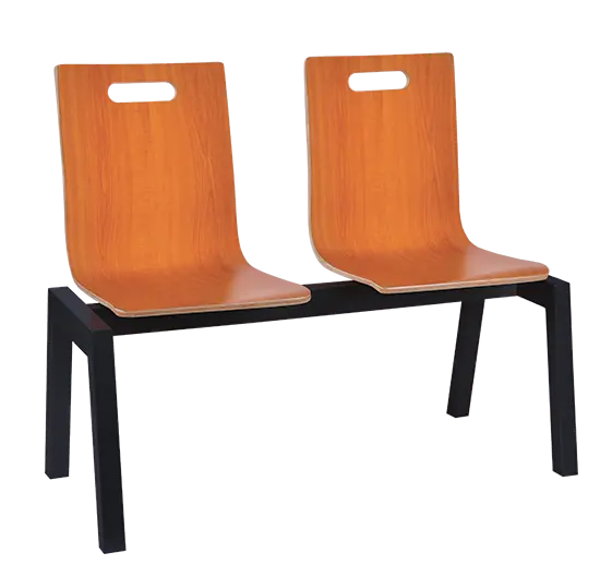 MEGAN 2, dřevěná lavice do čekárny, 2-sedák, třešeň, kostra černá