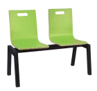 MEGAN 2, dřevěná lavice do čekárny, 2-sedák, zelená, kostra černá