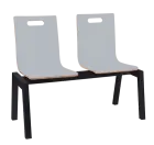 MEGAN 2, dřevěná lavice do čekárny, 2-sedák, šedá, kostra černá