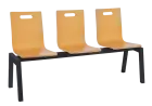 MEGAN 3, dřevěná lavice do čekárny, 3-sedák, buk, kostra černá