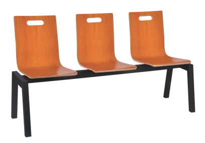 MEGAN 3, dřevěná lavice do čekárny, 3-sedák, třešeň, kostra černá