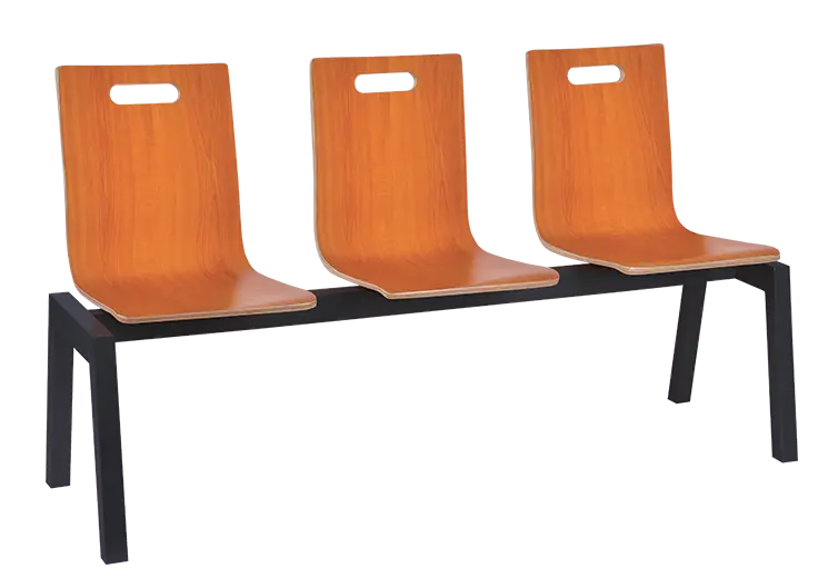 MEGAN 3, dřevěná lavice do čekárny, 3-sedák, třešeň, kostra černá