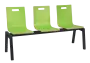 MEGAN 3, dřevěná lavice do čekárny, 3-sedák, zelená, kostra černá