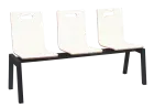 MEGAN 3, dřevěná lavice do čekárny, 3-sedák, bílá, kostra černá