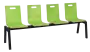 MEGAN 4, dřevěná lavice do čekárny, 4-sedák, zelená, kostra černá