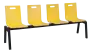 MEGAN 4, dřevěná lavice do čekárny, 4-sedák, žlutá, kostra černá