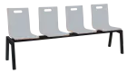 MEGAN 4, dřevěná lavice do čekárny, 4-sedák, šedá, kostra černá
