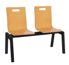 MEGAN PLUS 2, dřevěná lavice do čekárny, 2-sedák, buk, kostra černá