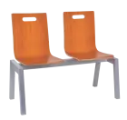 MEGAN PLUS 2, dřevěná lavice do čekárny, 2-sedák, třešeň, kostra stříbrná