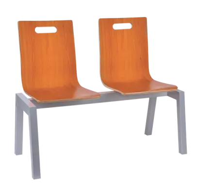 MEGAN PLUS 2, dřevěná lavice do čekárny, 2-sedák, třešeň, kostra stříbrná