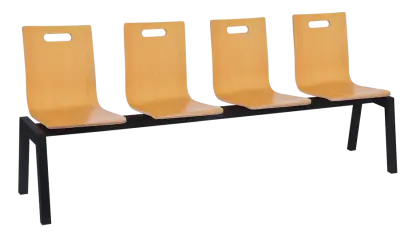 MEGAN PLUS 4, dřevěná lavice do čekárny, 4-sedák, buk, kostra černá