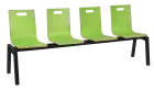 MEGAN PLUS 4, dřevěná lavice do čekárny, 4-sedák, zelená, kostra černá