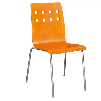 NJZ - 40 jídelní židle, sedák třešeň, kostra chrom