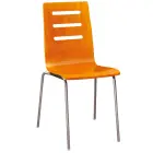 NJZ - 43 jídelní židle - kostra stříbrná, skořepina třešeň