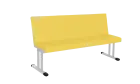 ROBUS 2000, čalouněná lavice do čekárny, 4-sedák, koženka HOLY - Z 01 žlutá, kostra stříbrná