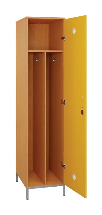 SLN - 41S šatní skříň dřevěná, 1-dveřová, háček, 1800 x 400 x 500, kovové nohy, korpus buk royal/dveře žlutá odio