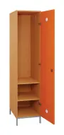 SLN - 42S šatní skříň dřevěná, 1-dveřová, háček, 1800 x 400 x 500, kovové nohy, korpus buk royal/dveře pomeranč