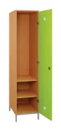 SLN - 42S šatní skříň dřevěná, 1-dveřová, háček, 1800 x 400 x 500, kovové nohy, korpus buk royal/dveře jarní zeleň