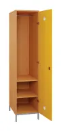 SLN - 42T šatní skříň dřevěná, 1-dveřová, šatní tyč, 1800 x 400 x 500, kovové nohy, korpus buk royal/dveře žlutá odio