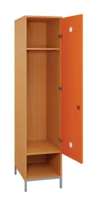 SLN - 44S šatní skříň dřevěná, 1-dveřová, háček, 1800 x 400 x 500, kovové nohy, korpus buk royal/dve