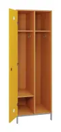 SLN - 61S šatní skříň dřevěná, 1-dveřová, háček, 1800 x 600 x 500, kovové nohy, korpus buk royal/dveře žlutá odio