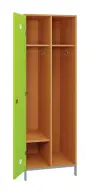 SLN - 61S šatní skříň dřevěná, 1-dveřová, háček, 1800 x 600 x 500, kovové nohy, korpus buk royal/dveře jarní zeleň