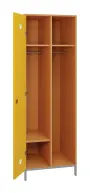 SLN - 61T šatní skříň dřevěná, 1-dveřová, šatní tyč, 1800 x 600 x 500, kovové nohy, korpus buk royal/dveře žlutá odio