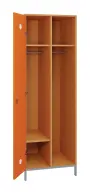 SLN - 61T šatní skříň dřevěná, 1-dveřová, šatní tyč, 1800 x 600 x 500, kovové nohy, korpus buk royal/dveře pomeranč