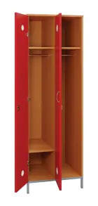 SLN - 62T šatní skříň dřevěná, 2-dveřová, šatní tyč, 1800 x 600 x 500, kovové nohy, korpus buk royal