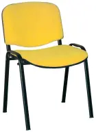 MARCELLA černá, židle konferenční, AN 036 koženka žlutá