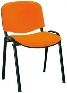 MARCELLA černá, židle konferenční, AN 030 koženka oranžová