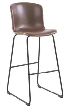 LISA židle barová, tmavě hnědá koženka