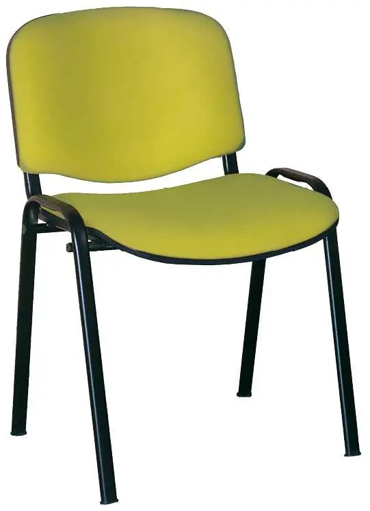 MARCELLA černá, židle konferenční, AN 079 koženka citrónově zelená
